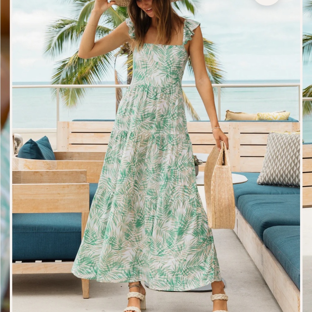 Breezy Tropics Resort Dress with Straps